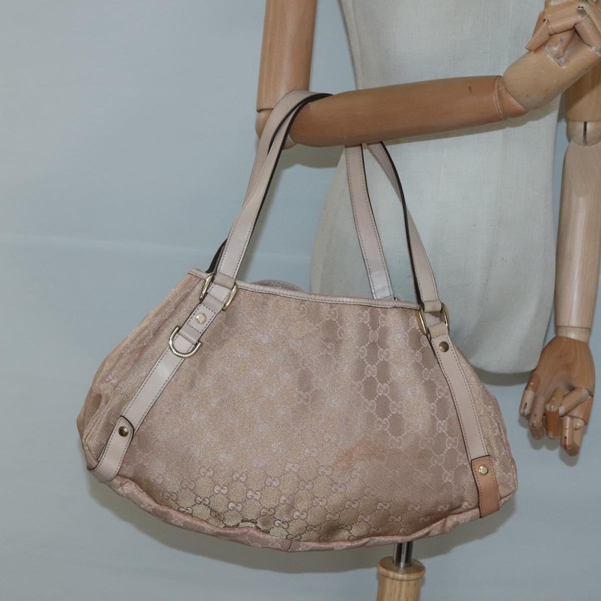 GUCCI GG Canvas Abbey Tote Bag Beige Gold 130736 Auth 125368