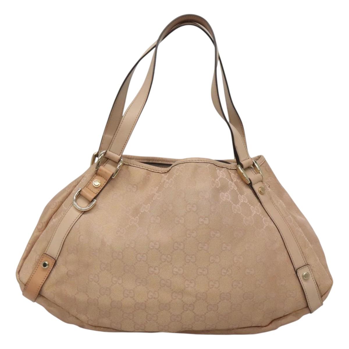 GUCCI GG Canvas Abbey Tote Bag Beige Gold 130736 Auth 125368