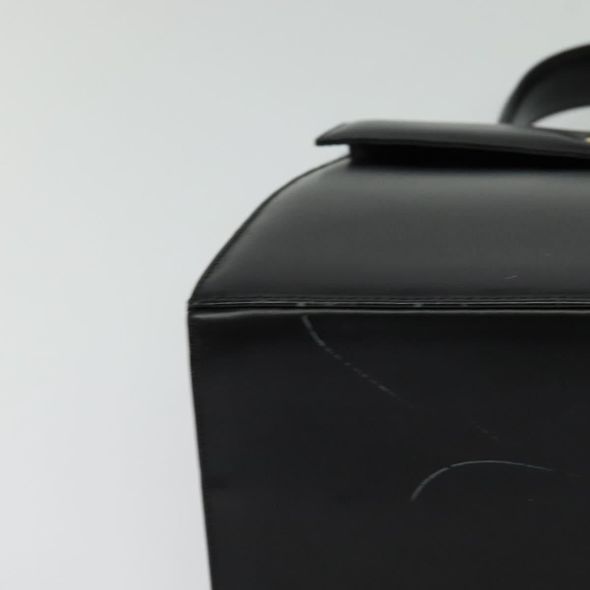 Salvatore Ferragamo Gancini Hand Bag Leather 2way Black Gold Auth 125372