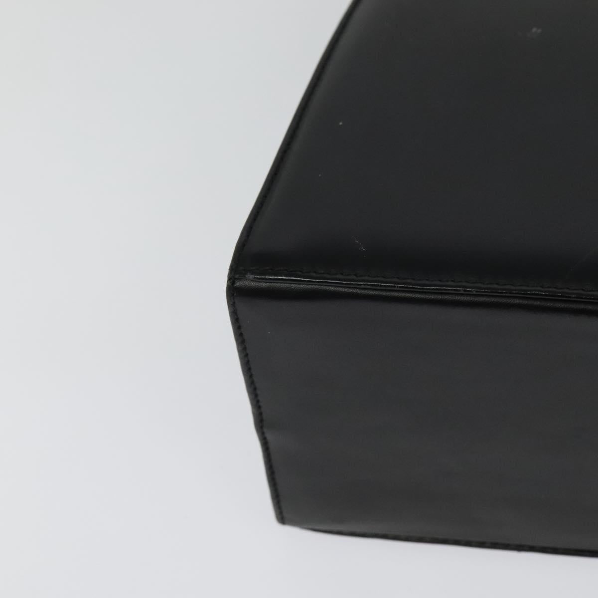 Salvatore Ferragamo Gancini Hand Bag Leather 2way Black Gold Auth 125372