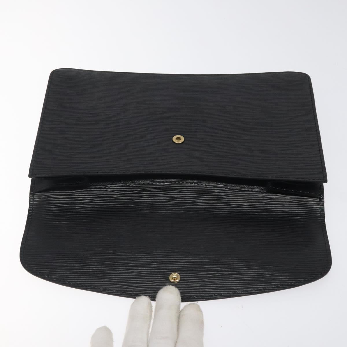 LOUIS VUITTON Epi Montaigne 27 Clutch Bag Black M52652 LV Auth 125396