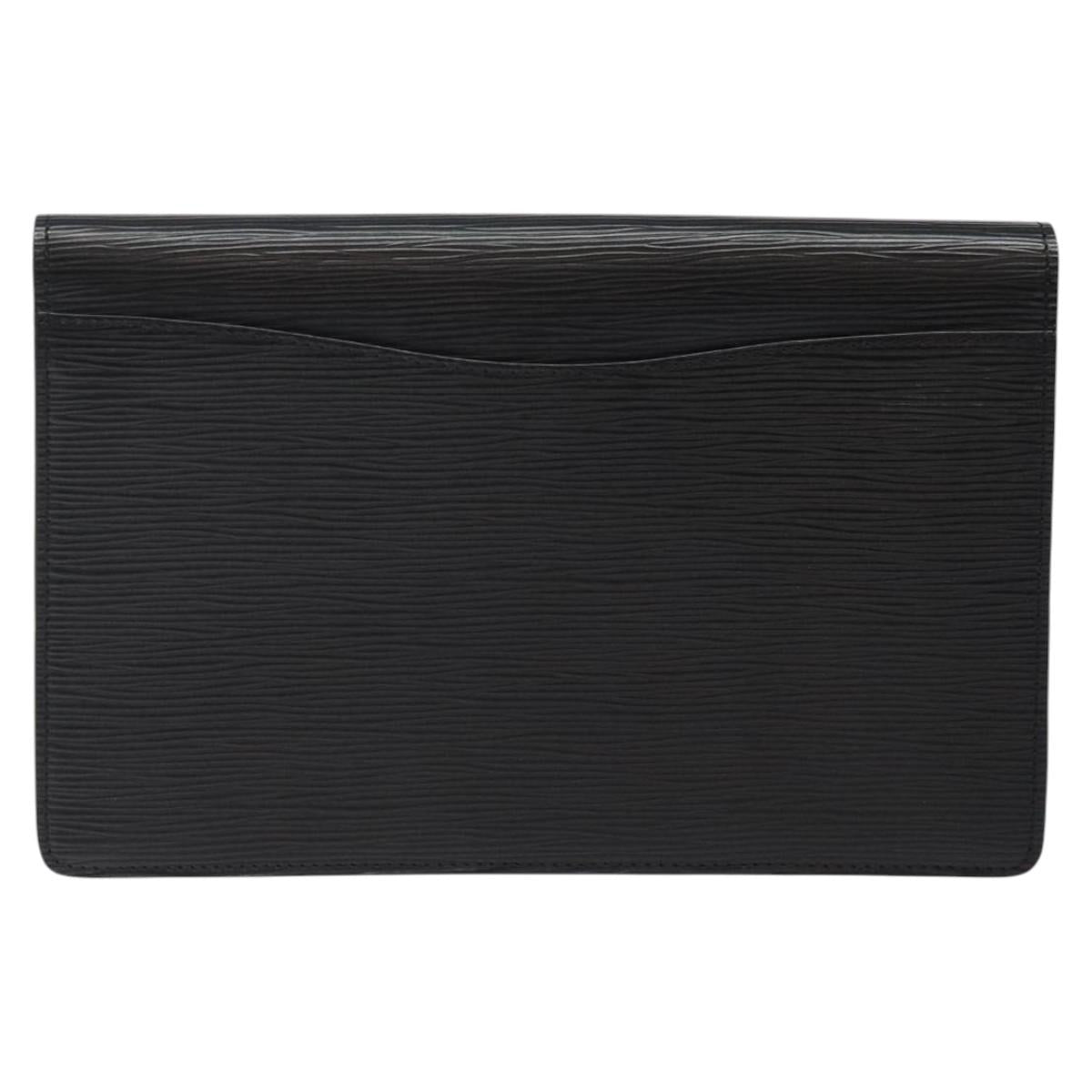 LOUIS VUITTON Epi Montaigne 27 Clutch Bag Black M52652 LV Auth 125396