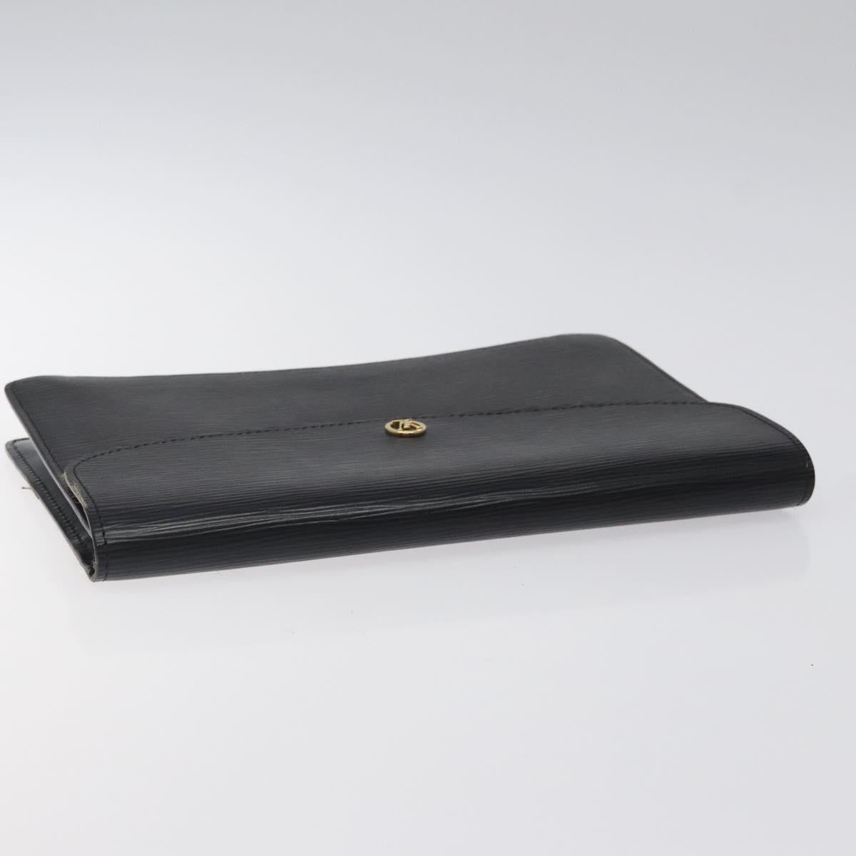 LOUIS VUITTON Epi Montaigne 27 Clutch Bag Black M52652 LV Auth 125396