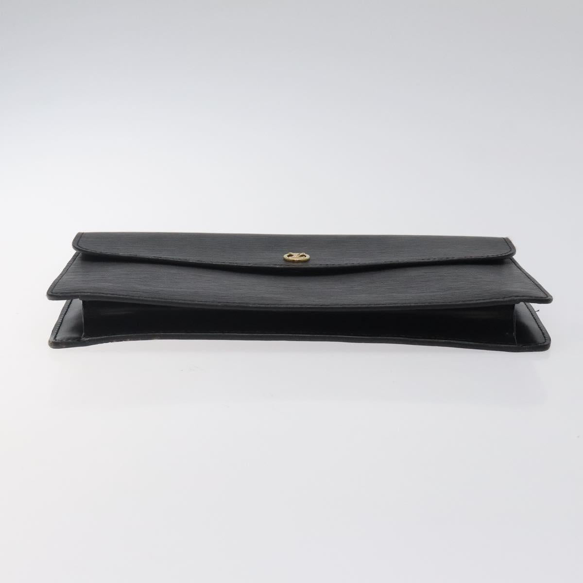 LOUIS VUITTON Epi Montaigne 27 Clutch Bag Black M52652 LV Auth 125396