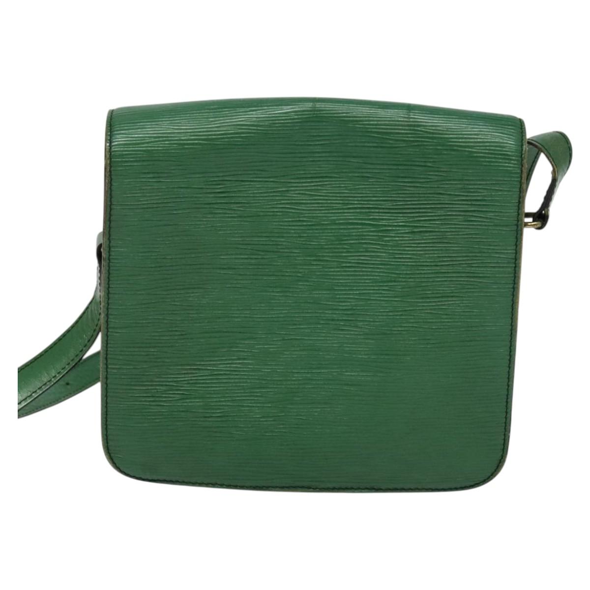 LOUIS VUITTON Epi Cartouchiere MM Shoulder Bag Green M52244 LV Auth 125397