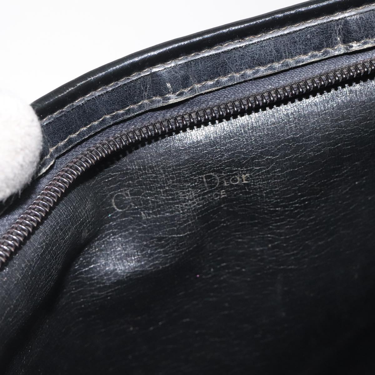 Christian Dior Trotter Canvas Shoulder Bag Black Beige Auth 125405