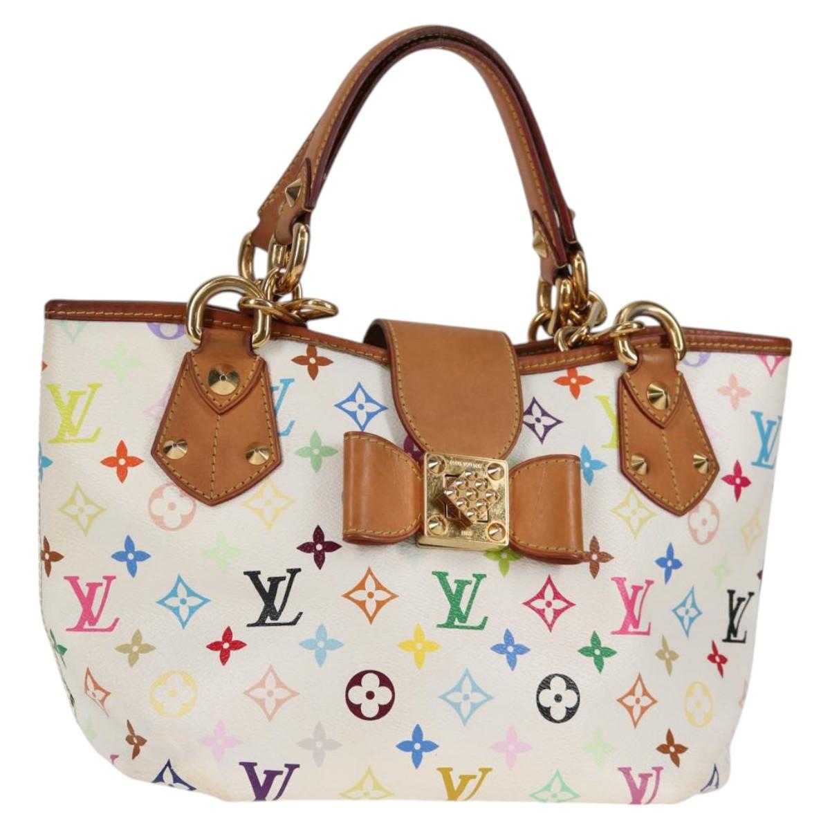 LOUIS VUITTON Monogram Multicolor Annie MM Tote Bag White M40307 LV Auth 125412V