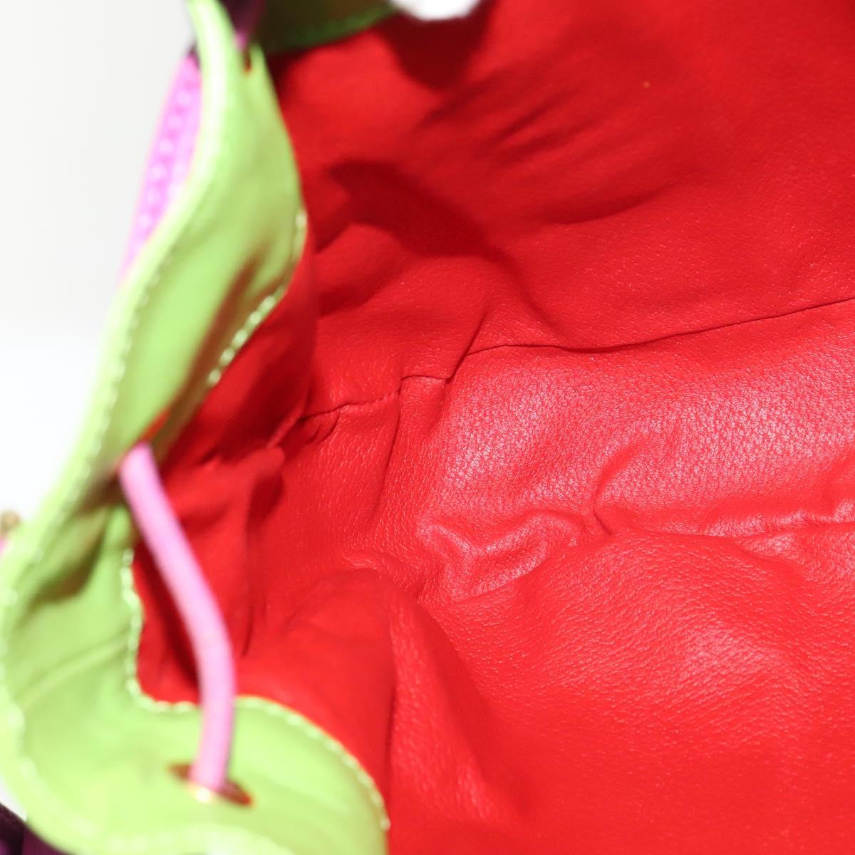 CELINE Shoulder Bag Leather Pink Gold Auth 125416