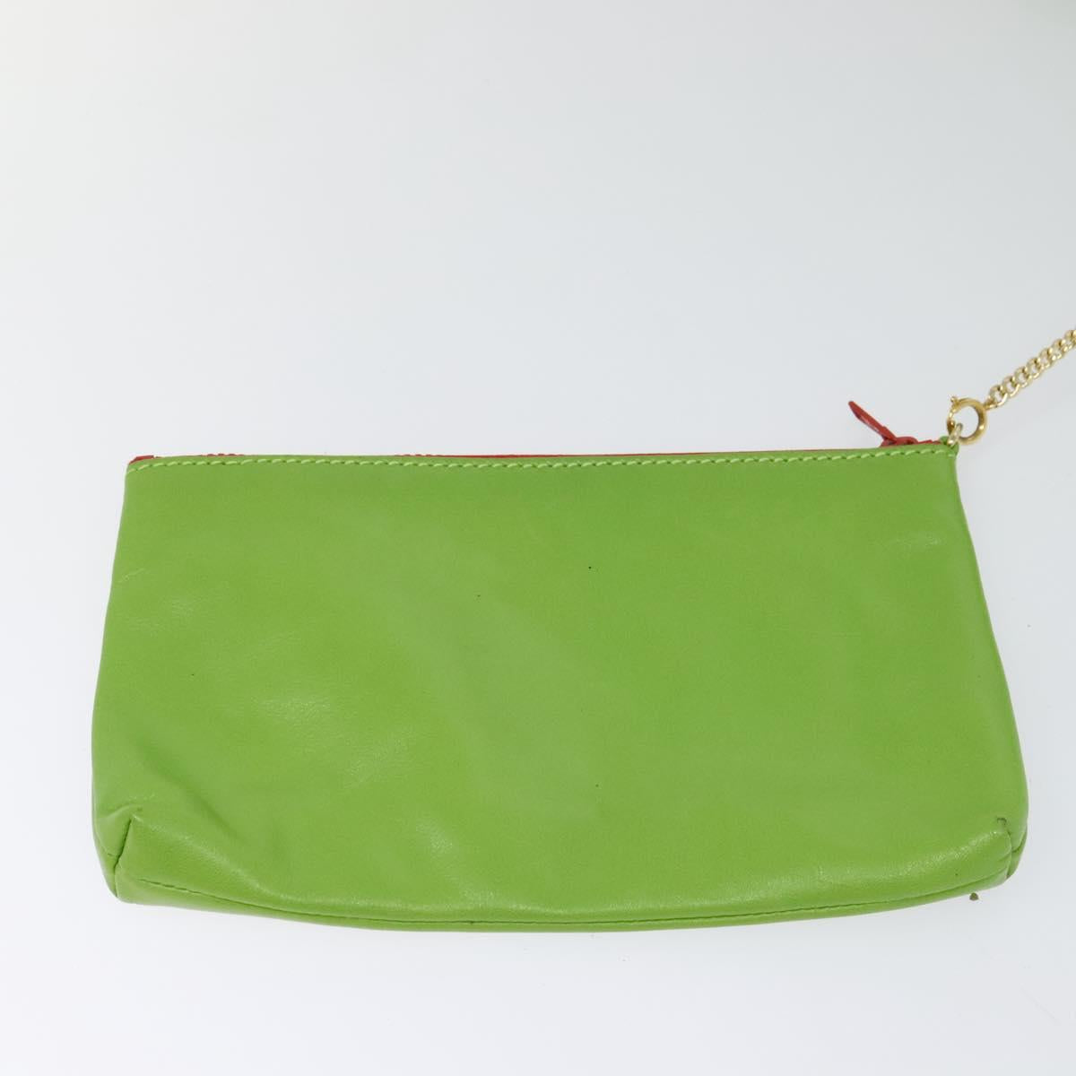 CELINE Shoulder Bag Leather Pink Gold Auth 125416