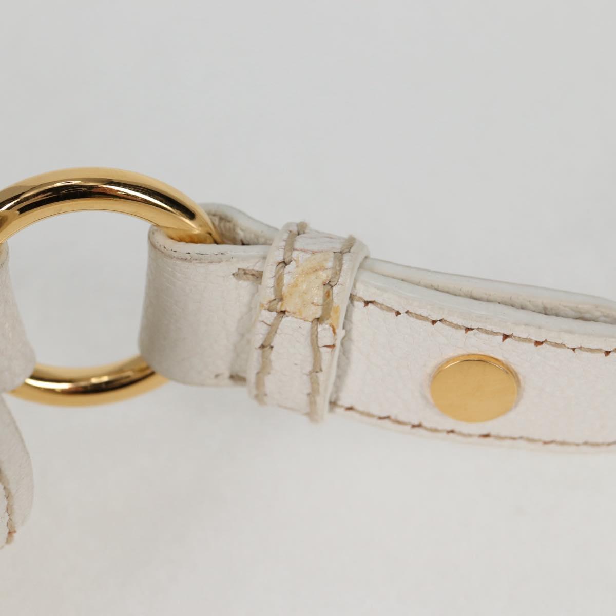 Miu Miu Hand Bag Leather 2way White Gold Auth 125417V