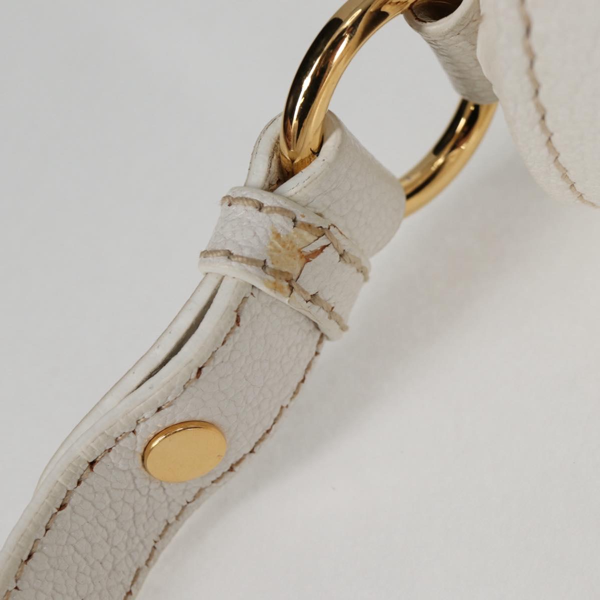 Miu Miu Hand Bag Leather 2way White Gold Auth 125417V