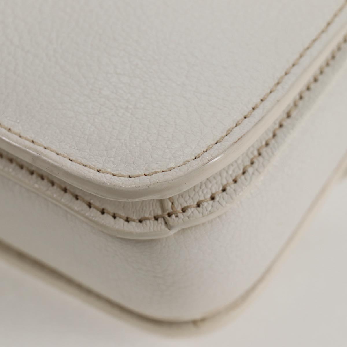 Miu Miu Hand Bag Leather 2way White Gold Auth 125417V