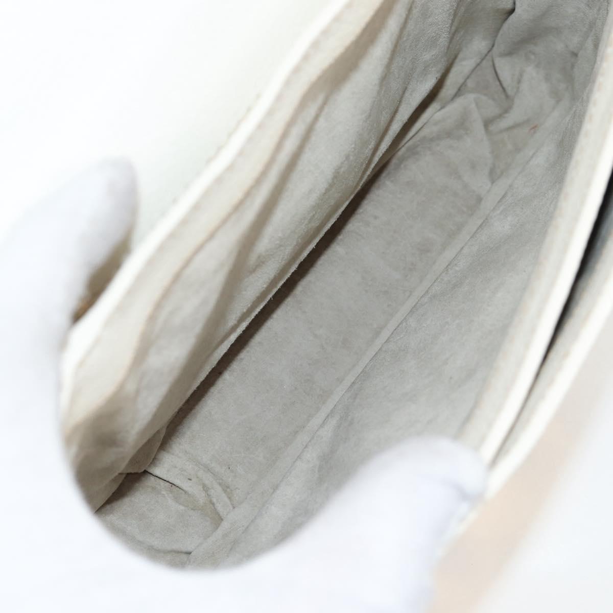 Miu Miu Hand Bag Leather 2way White Gold Auth 125417V