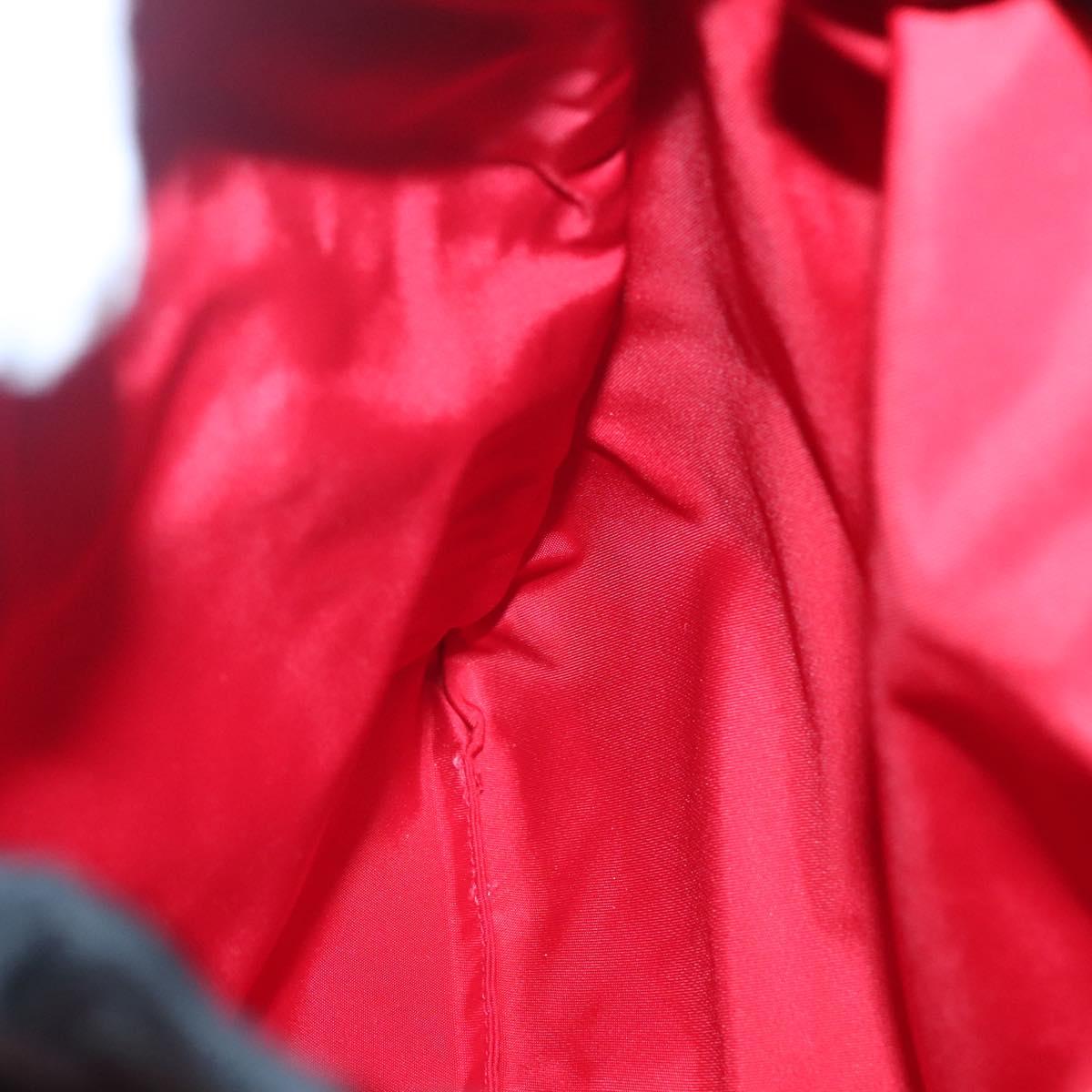 PRADA Tote Bag Nylon Black Silver Auth 125419