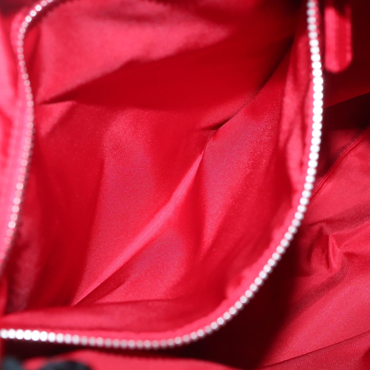 PRADA Tote Bag Nylon Black Silver Auth 125419