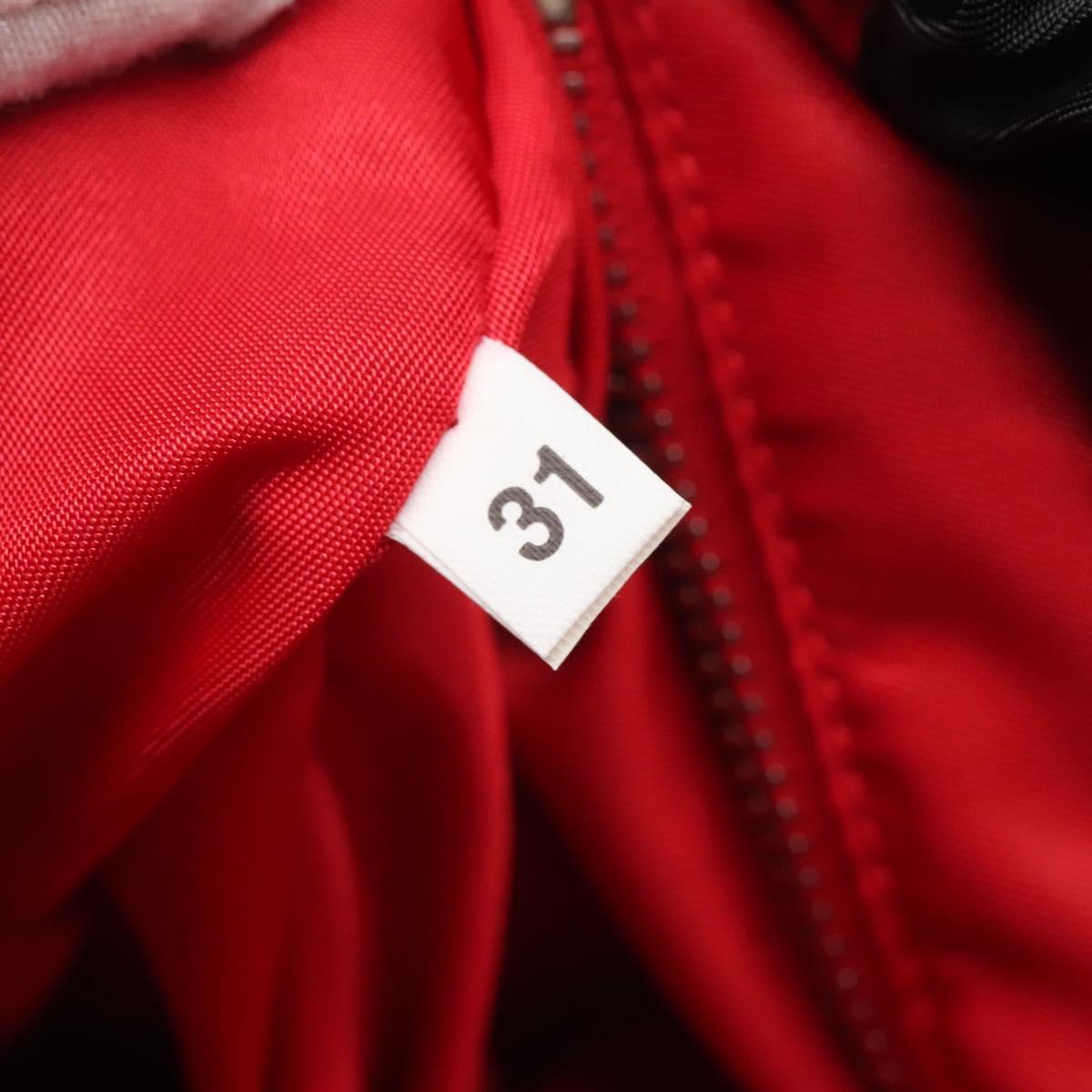 PRADA Tote Bag Nylon Black Silver Auth 125419