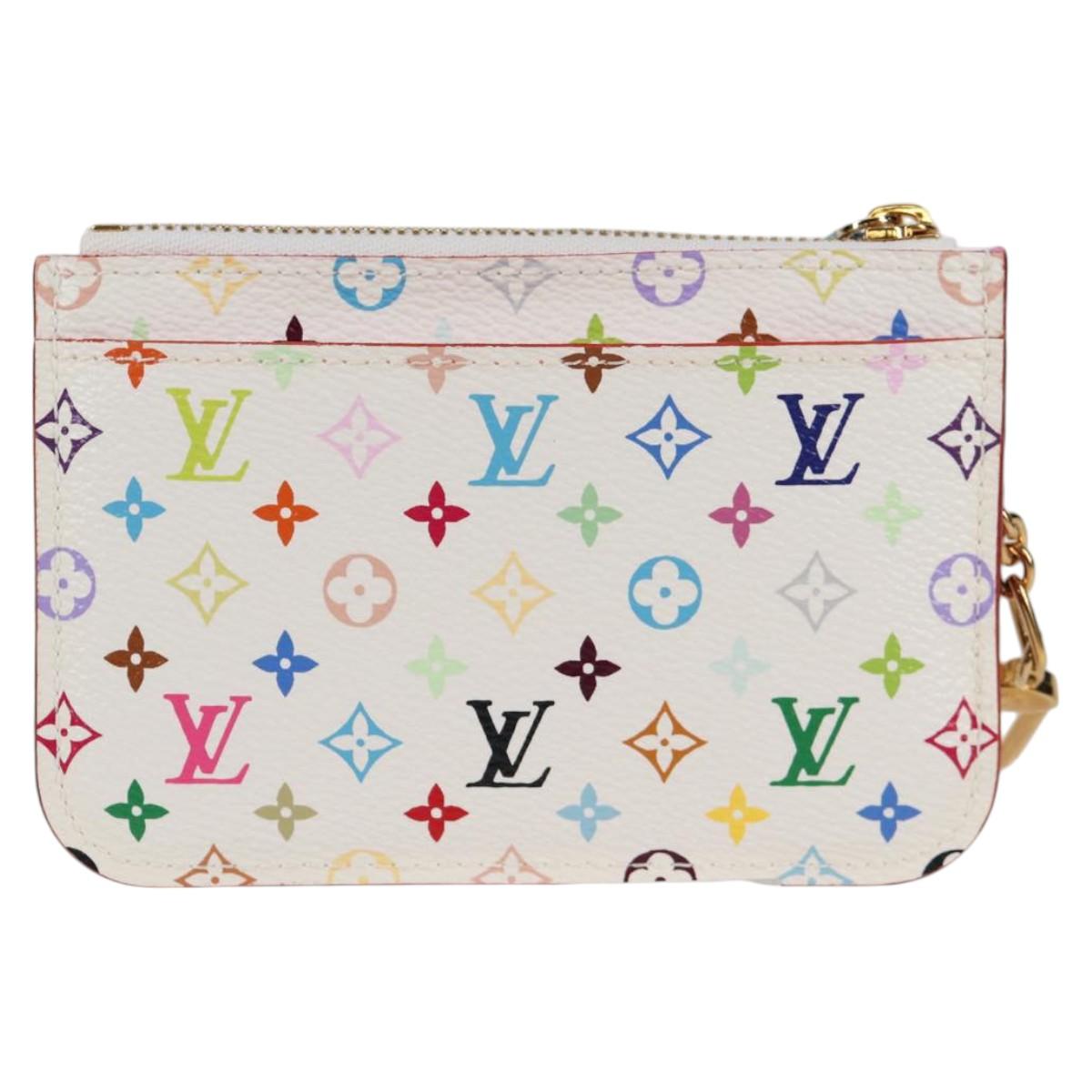 LOUIS VUITTON Monogram Multicolor Pochette Cles NM White M93734 LV Auth 125425V