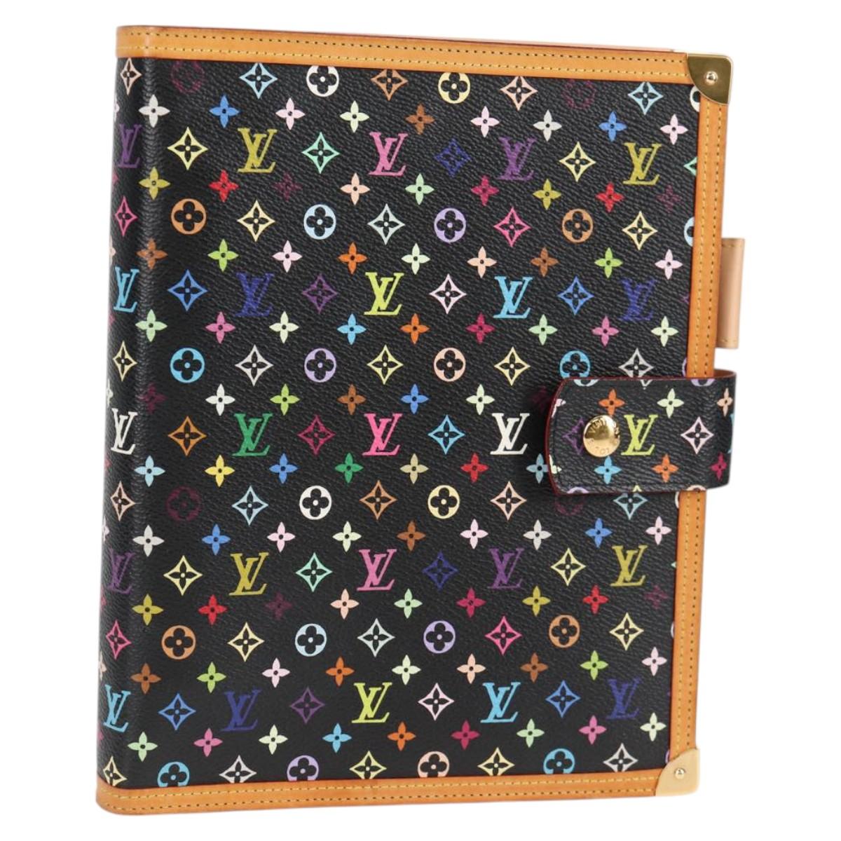 LOUIS VUITTON Multicolor Agenda GM Day Planner Cover Black R20893 Auth 125426SA