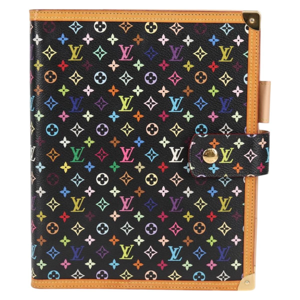 LOUIS VUITTON Multicolor Agenda GM Day Planner Cover Black R20893 Auth 125426SA