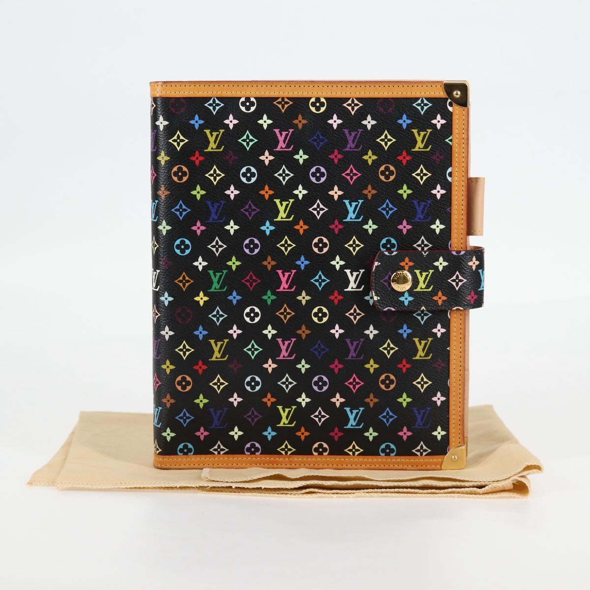 LOUIS VUITTON Multicolor Agenda GM Day Planner Cover Black R20893 Auth 125426SA