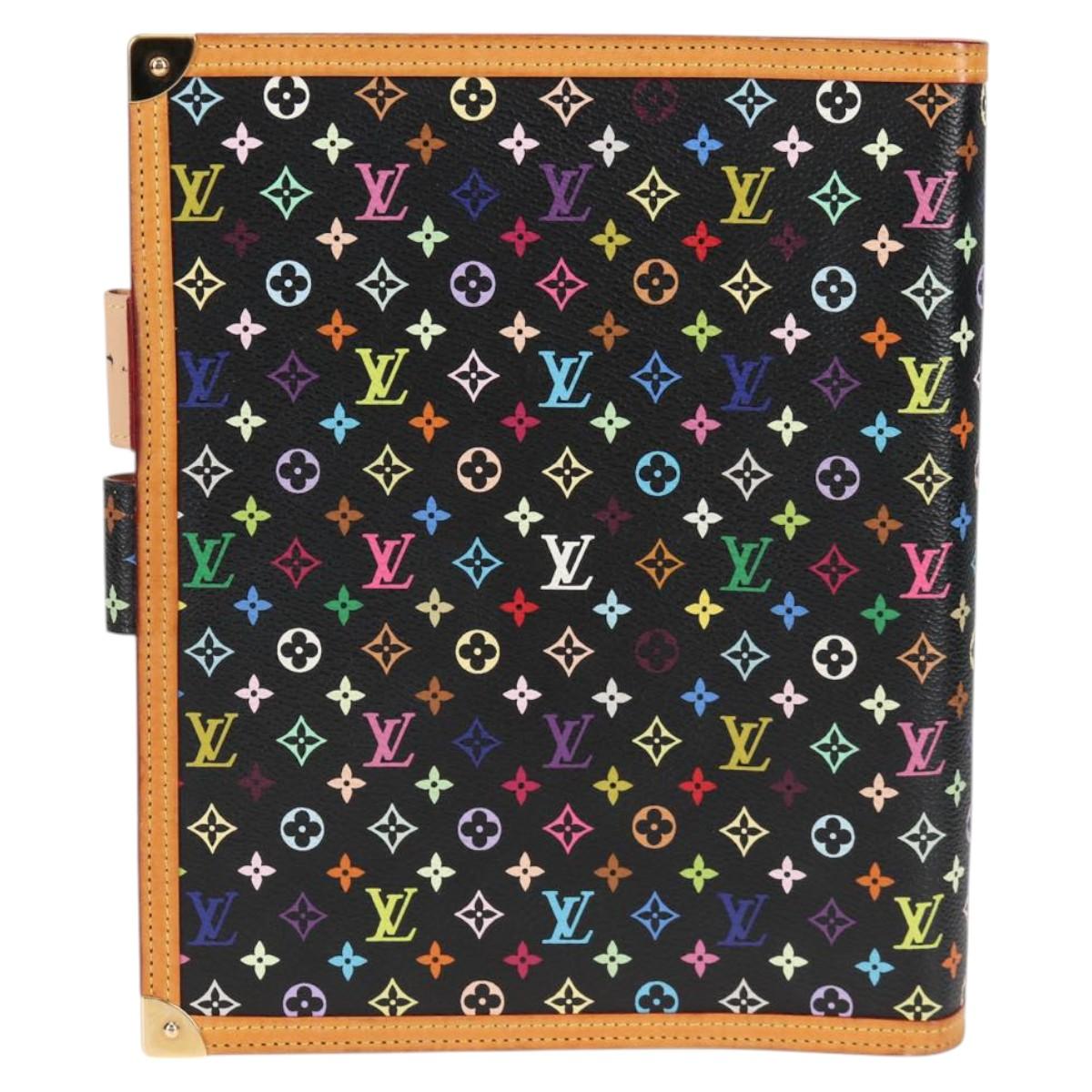 LOUIS VUITTON Multicolor Agenda GM Day Planner Cover Black R20893 Auth 125426SA
