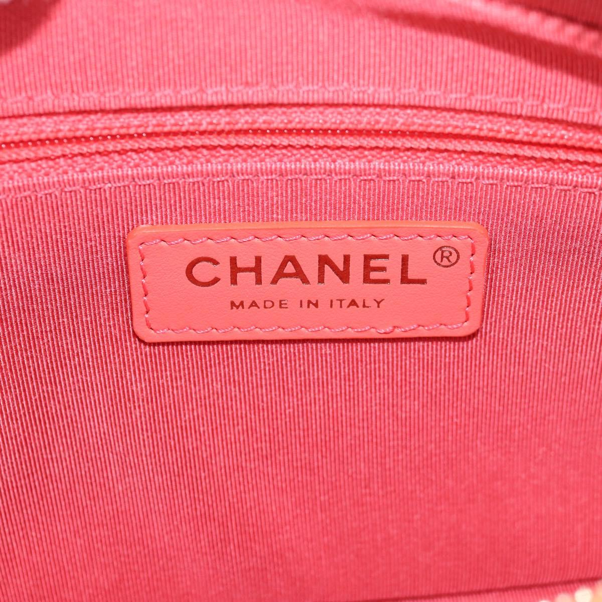 CHANEL Matelasse Chain Waist bag Leather Pink Gold CC Auth 125467SAM