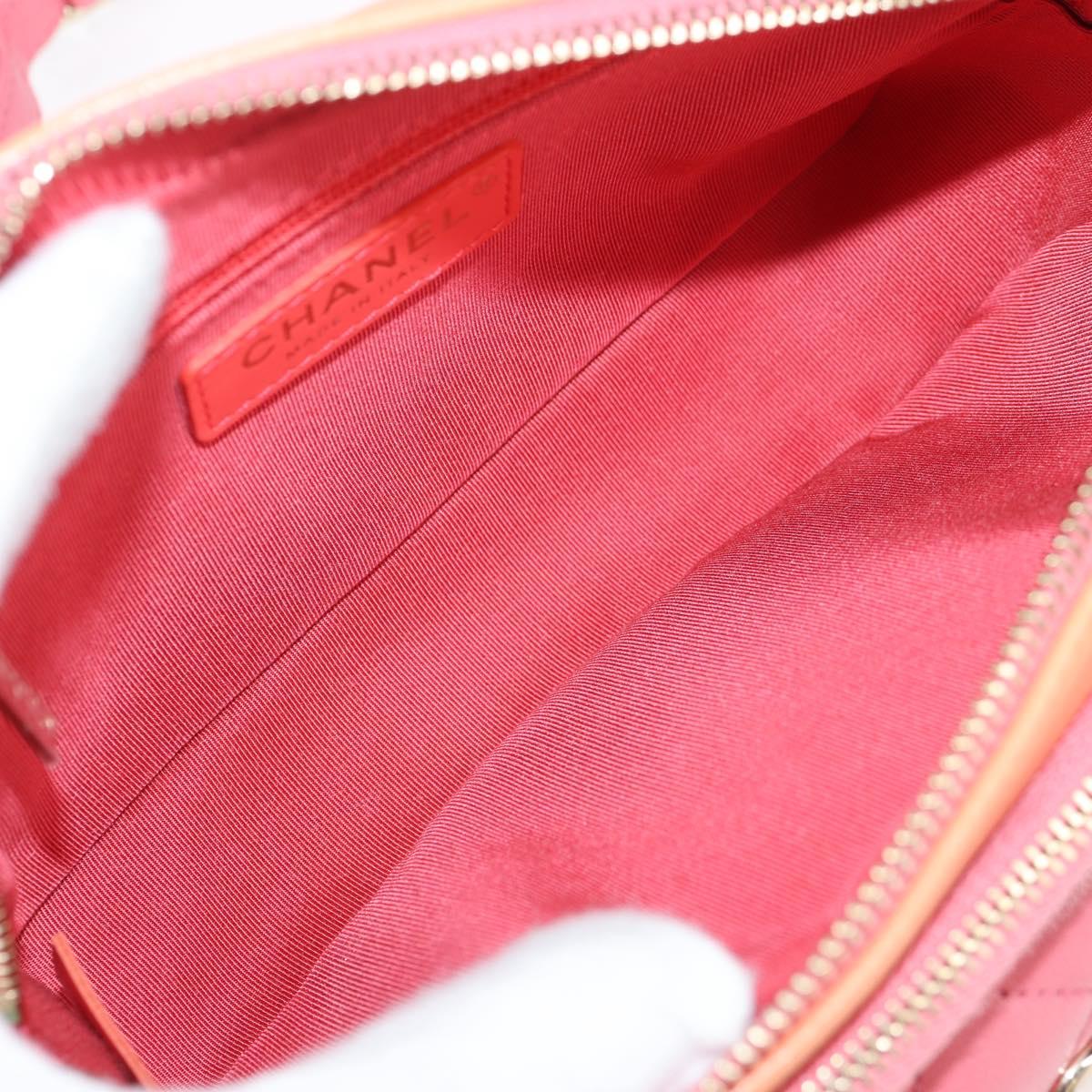 CHANEL Matelasse Chain Waist bag Leather Pink Gold CC Auth 125467SAM