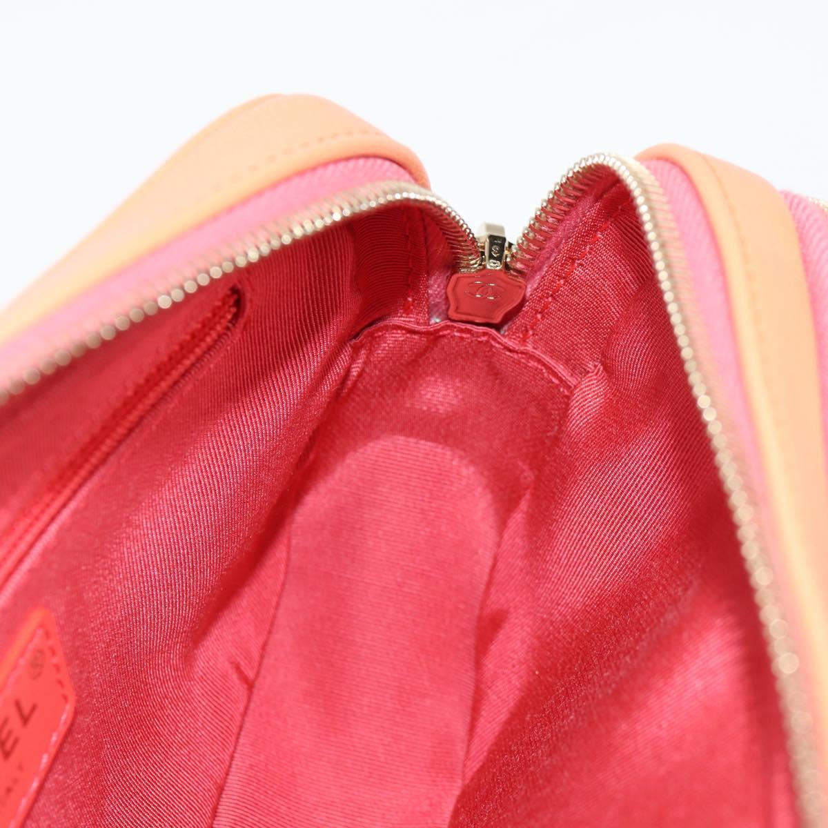 CHANEL Matelasse Chain Waist bag Leather Pink Gold CC Auth 125467SAM