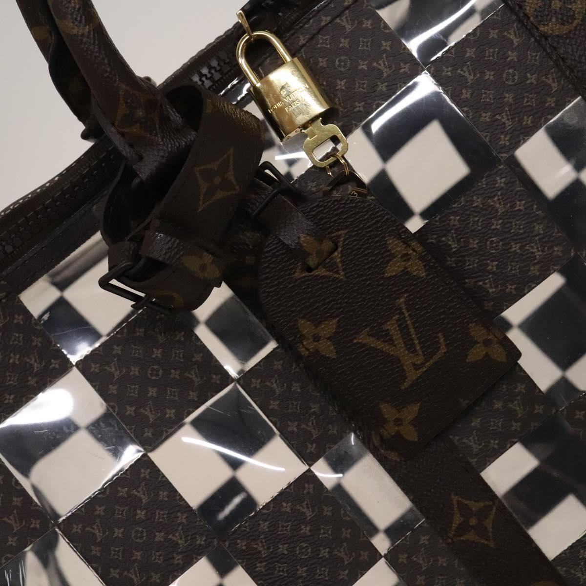 LOUIS VUITTON Monogram chess Keepall Bandouliere 50 Boston M20864 LV Auth 125489