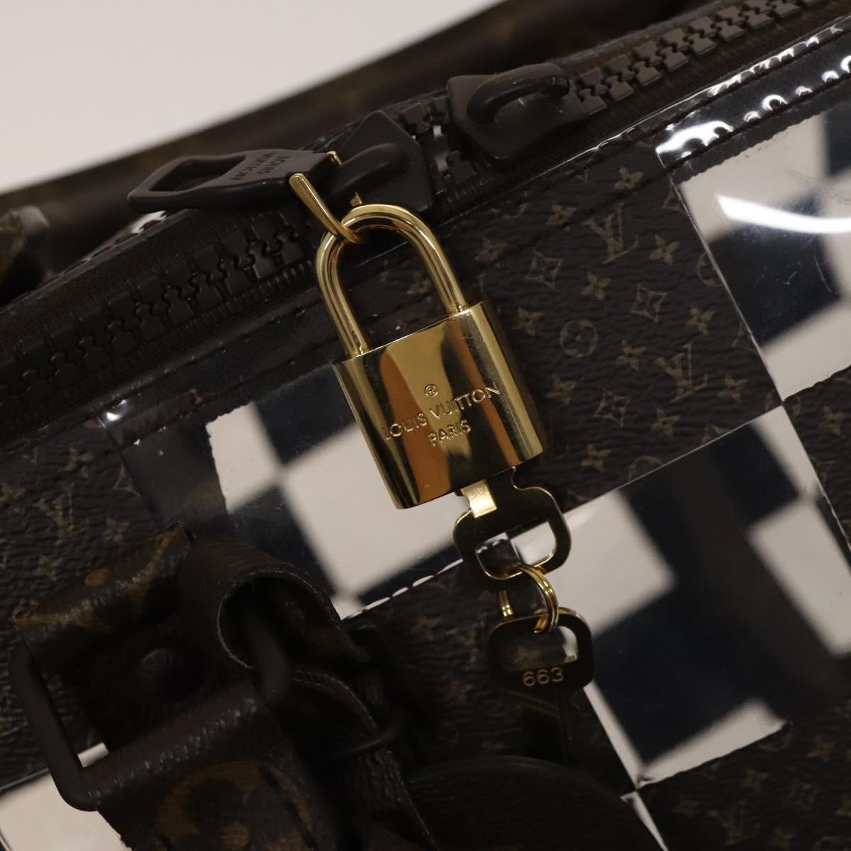 LOUIS VUITTON Monogram chess Keepall Bandouliere 50 Boston M20864 LV Auth 125489