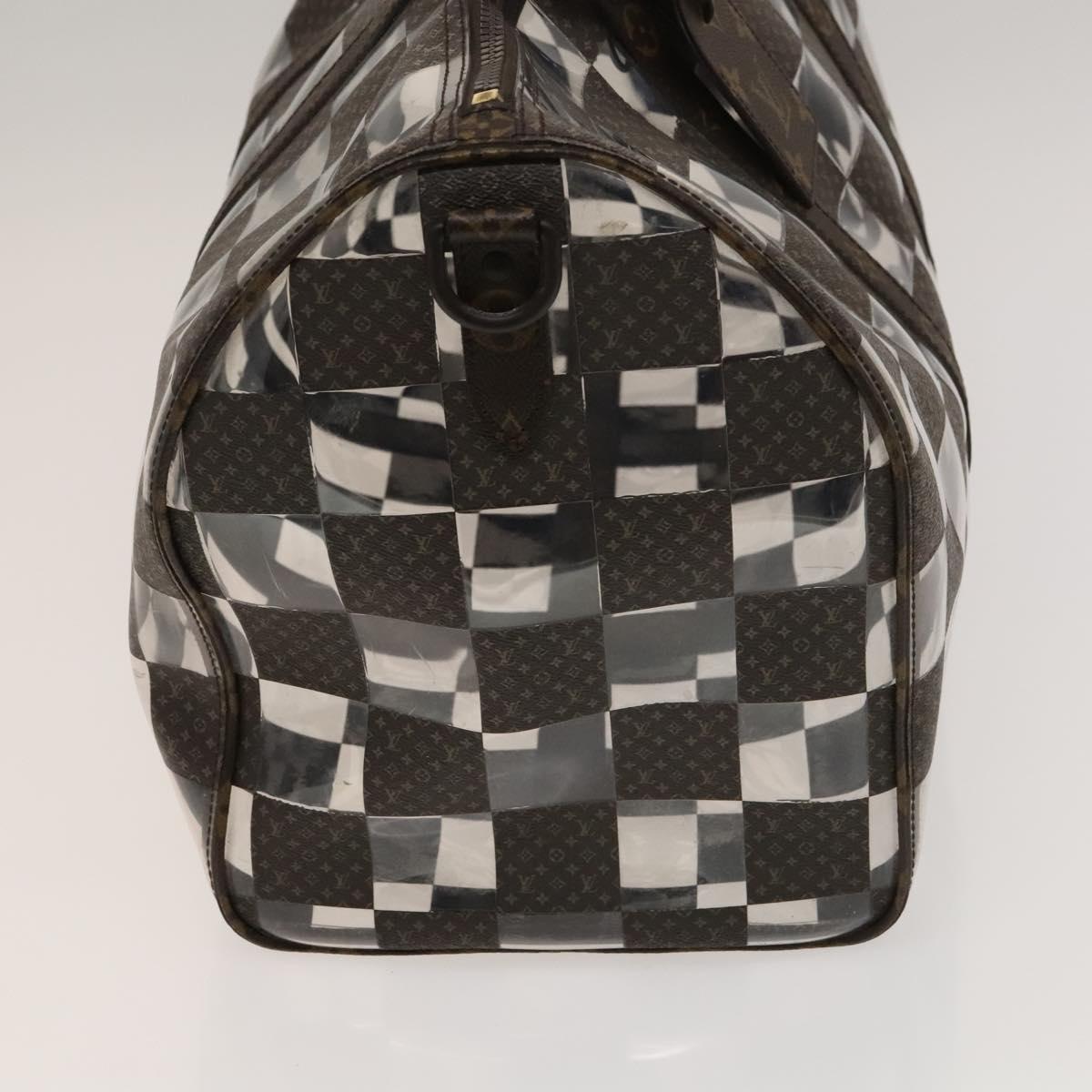 LOUIS VUITTON Monogram chess Keepall Bandouliere 50 Boston M20864 LV Auth 125489