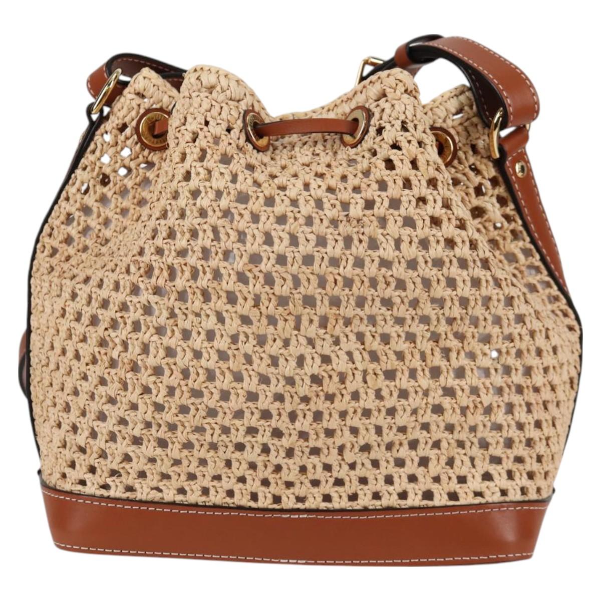 LOUIS VUITTON Noe BB Shoulder Bag Raffia Beige M24722 LV Auth 125491SM