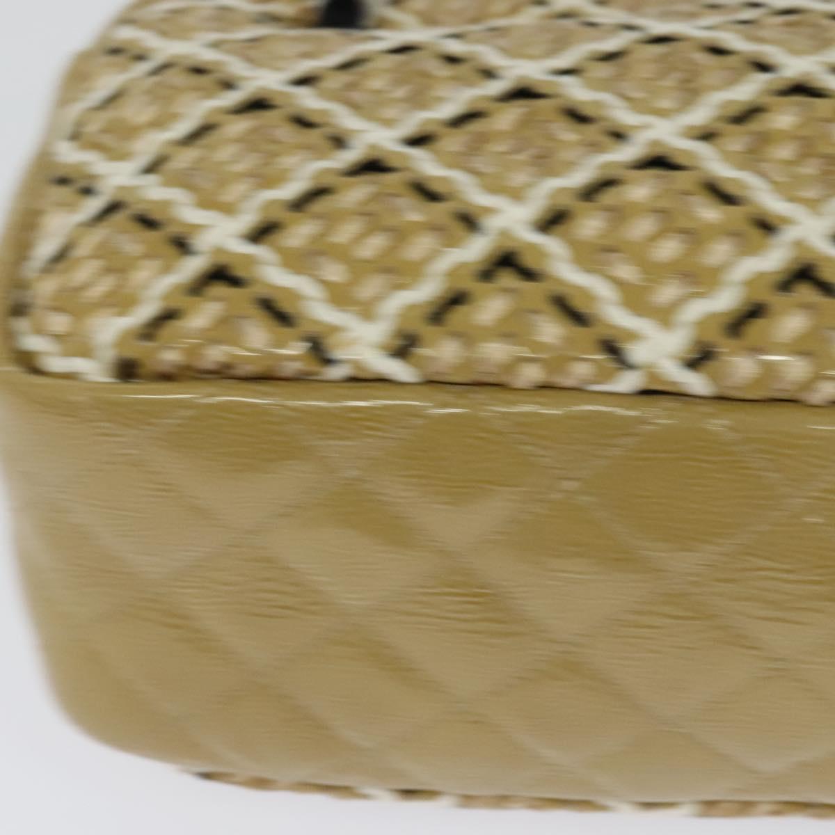 CHANEL Chain Shoulder Bag Enamel Beige CC Auth 125492