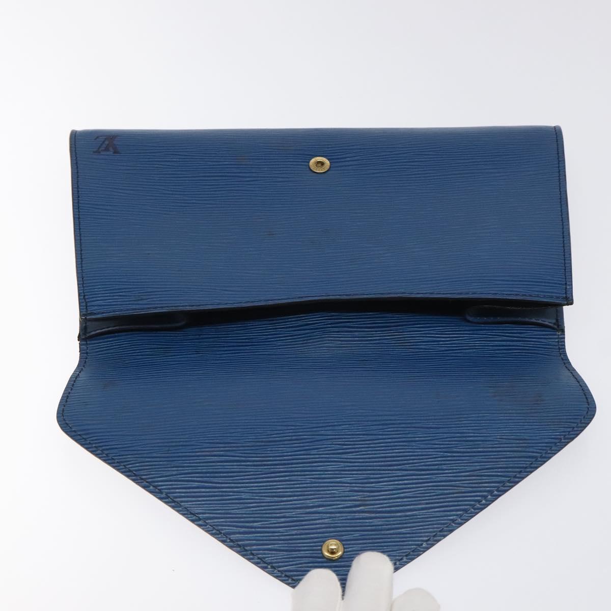 LOUIS VUITTON Epi Art Deco Clutch Bag Blue M52635 LV Auth 125561