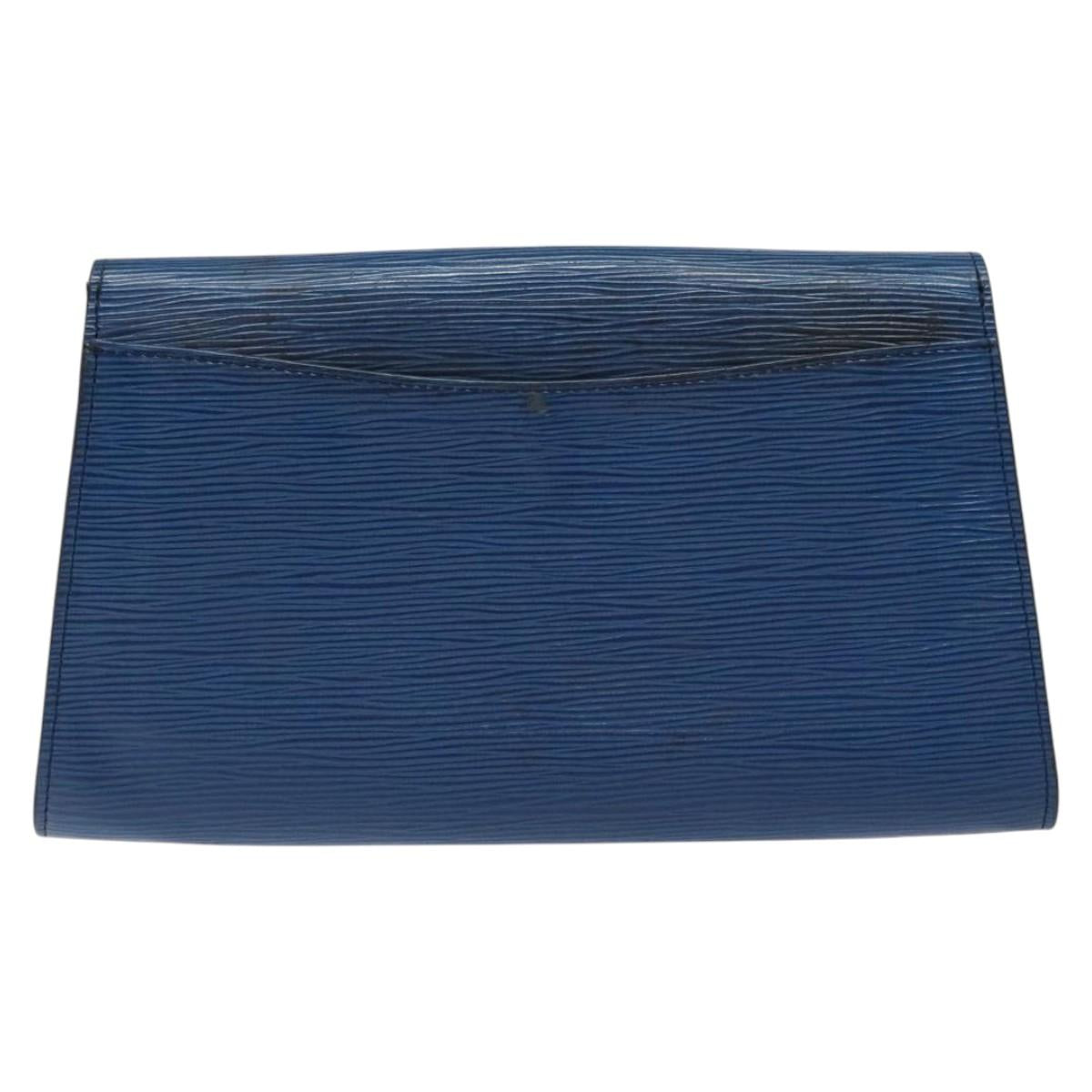LOUIS VUITTON Epi Art Deco Clutch Bag Blue M52635 LV Auth 125561