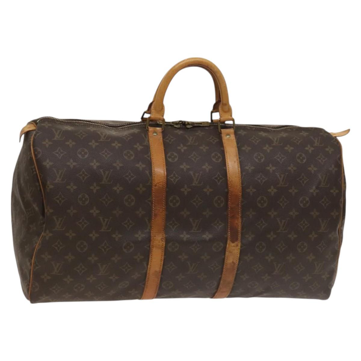 LOUIS VUITTON Monogram Keepall 55 Boston Bag M41424 LV Auth 125572