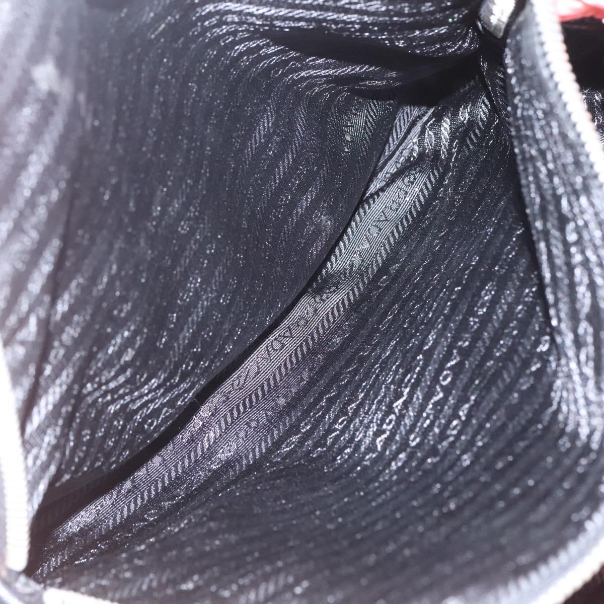 PRADA Chain Shoulder Bag Nylon Pink Silver Auth 125615