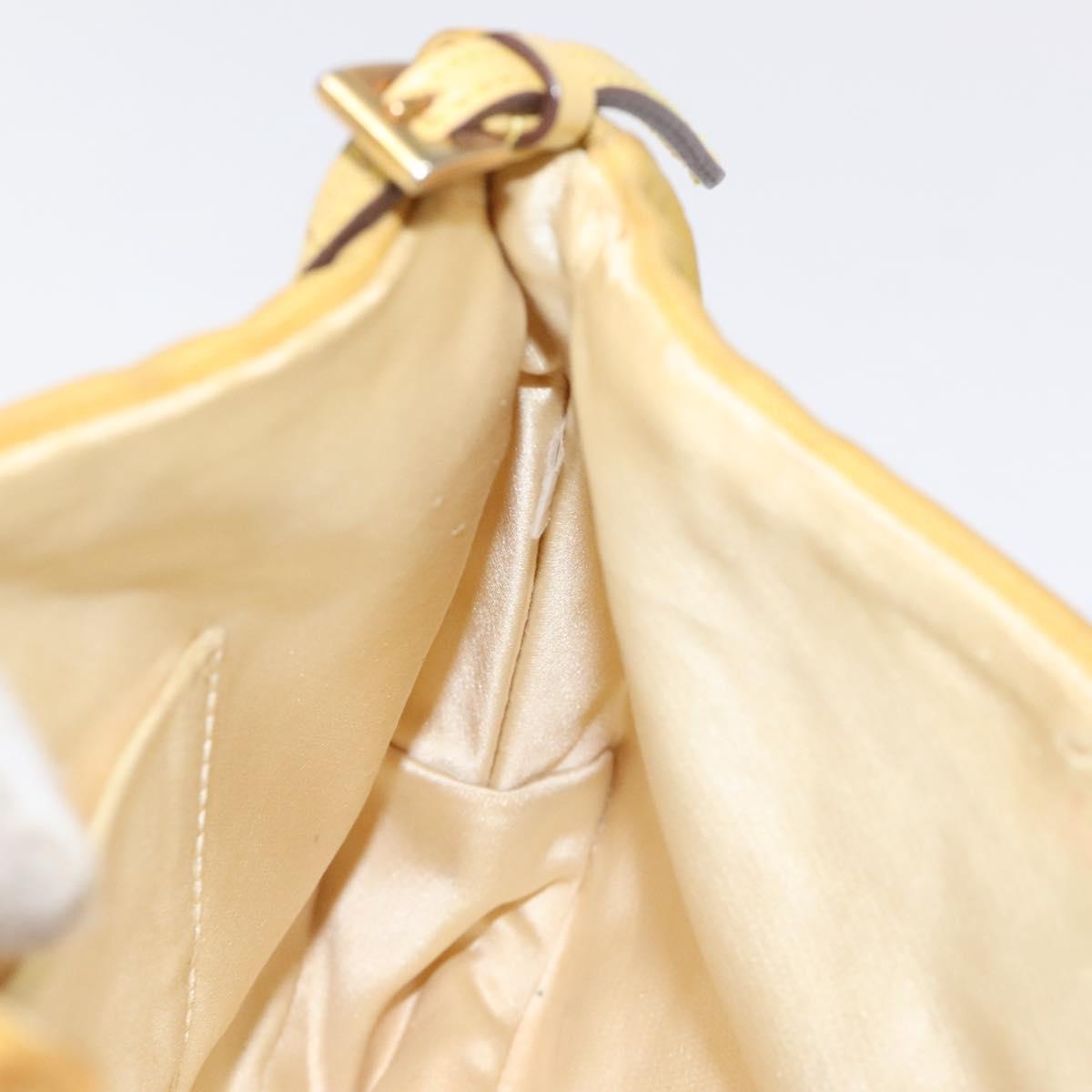 PRADA Chain Shoulder Bag Nylon Yellow Gold Auth 125617
