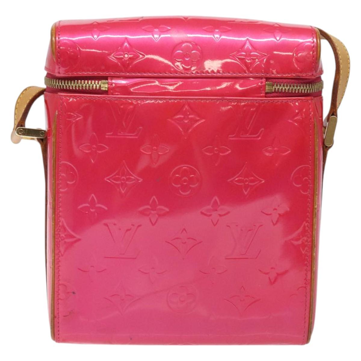 LOUIS VUITTON Monogram Vernis Sullivan Vertical Bag Pink M91259 LV Auth 125628