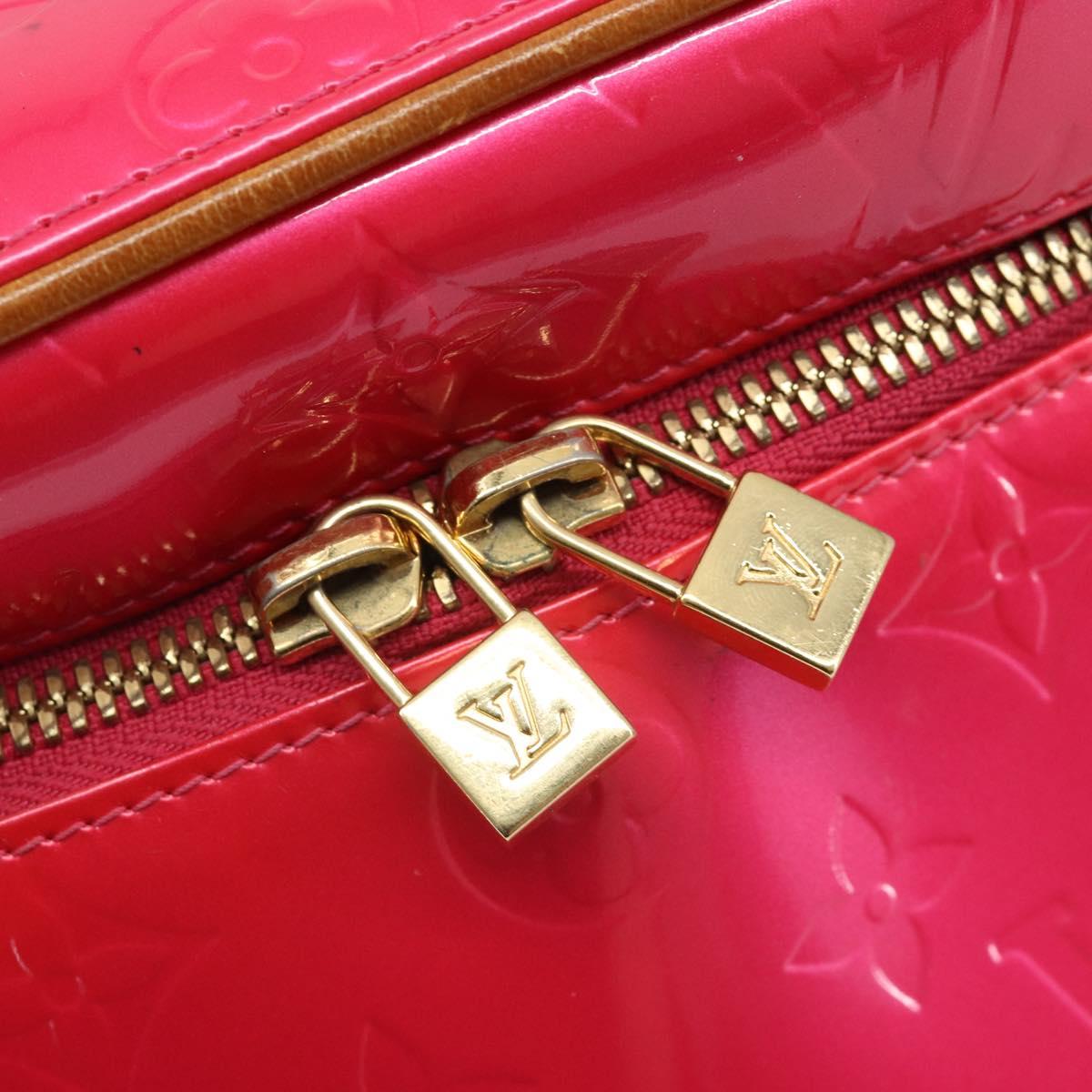LOUIS VUITTON Monogram Vernis Sullivan Vertical Bag Pink M91259 LV Auth 125628A
