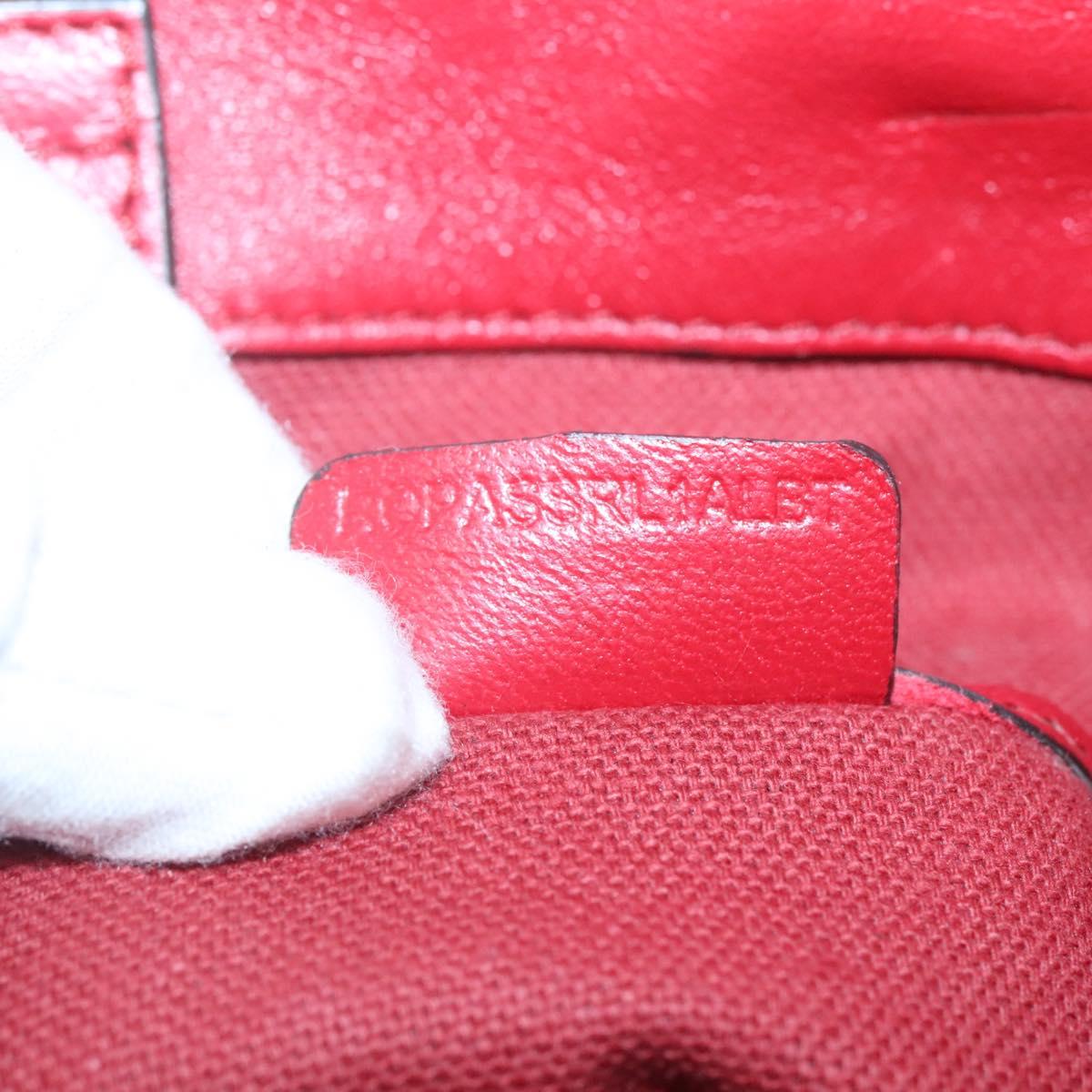 BURBERRY Tote Bag Leather Red Gold Auth 125684