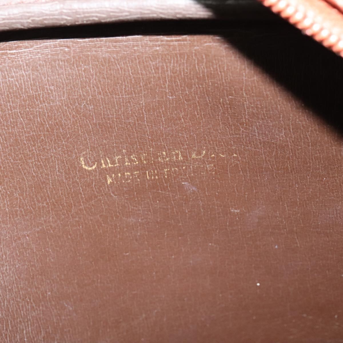Christian Dior Shoulder Bag Leather Brown Gold Auth 125686