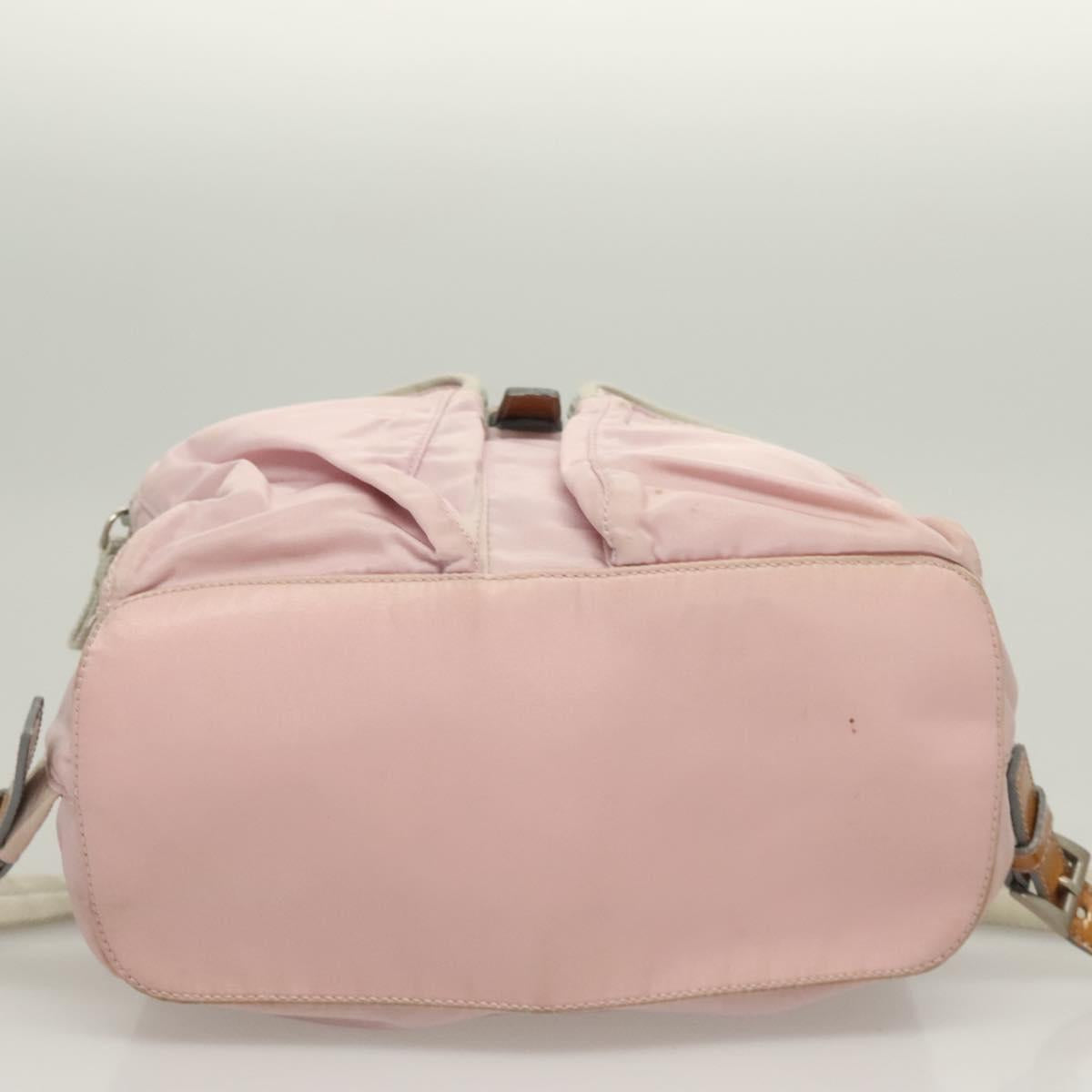 PRADA Backpack Nylon Pink Silver Auth 125696