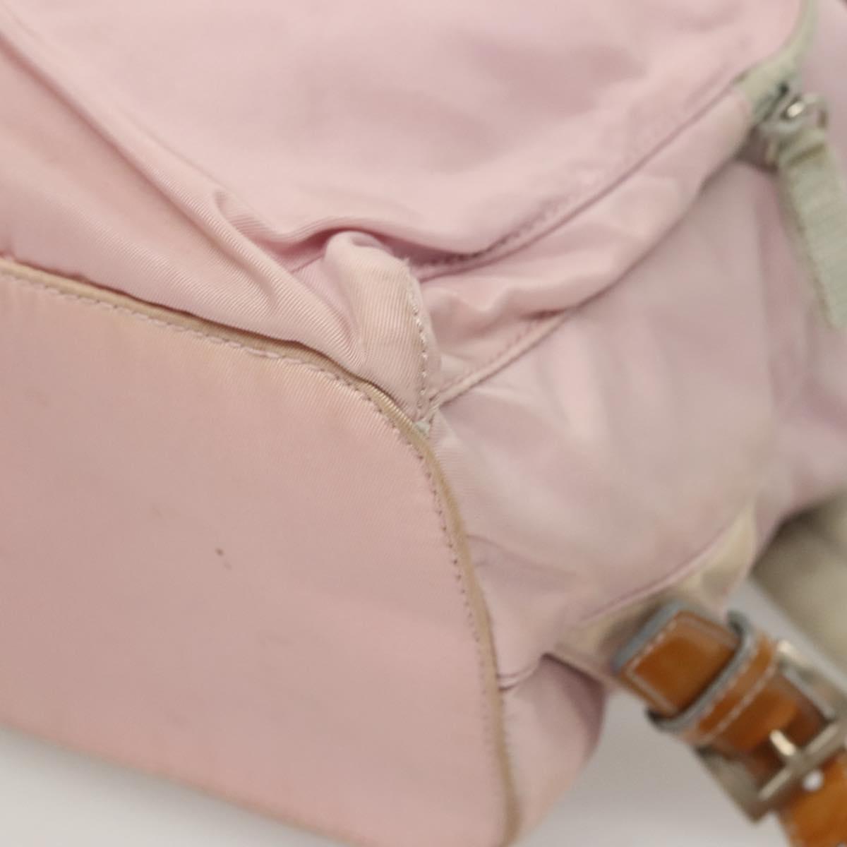 PRADA Backpack Nylon Pink Silver Auth 125696