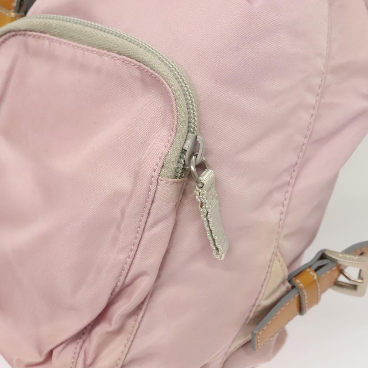 PRADA Backpack Nylon Pink Silver Auth 125696