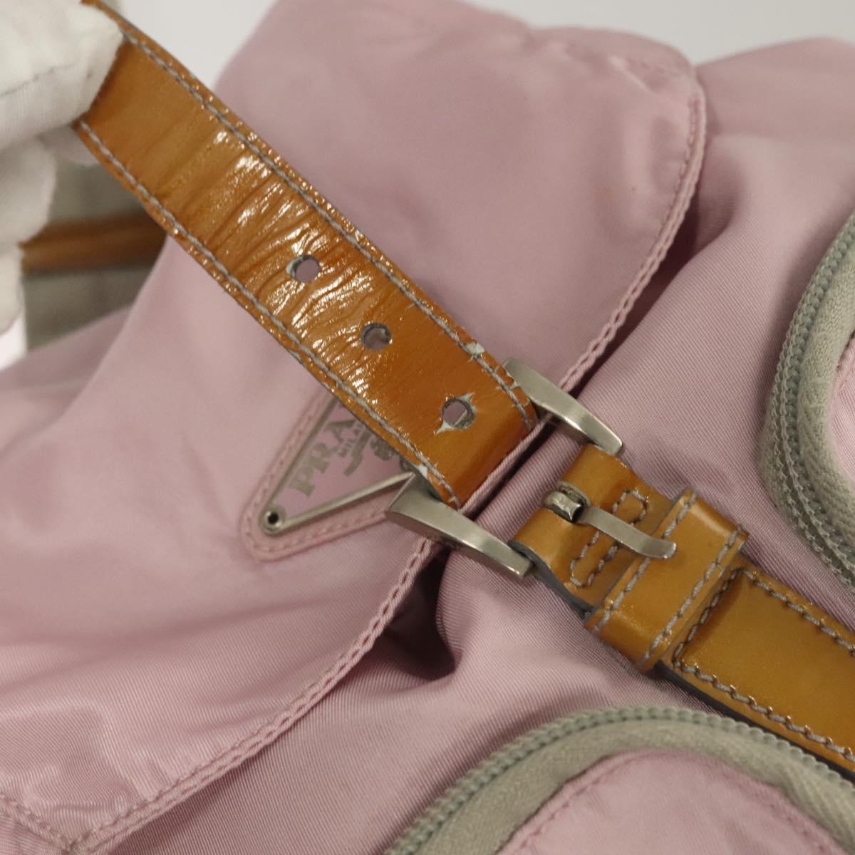 PRADA Backpack Nylon Pink Silver Auth 125696