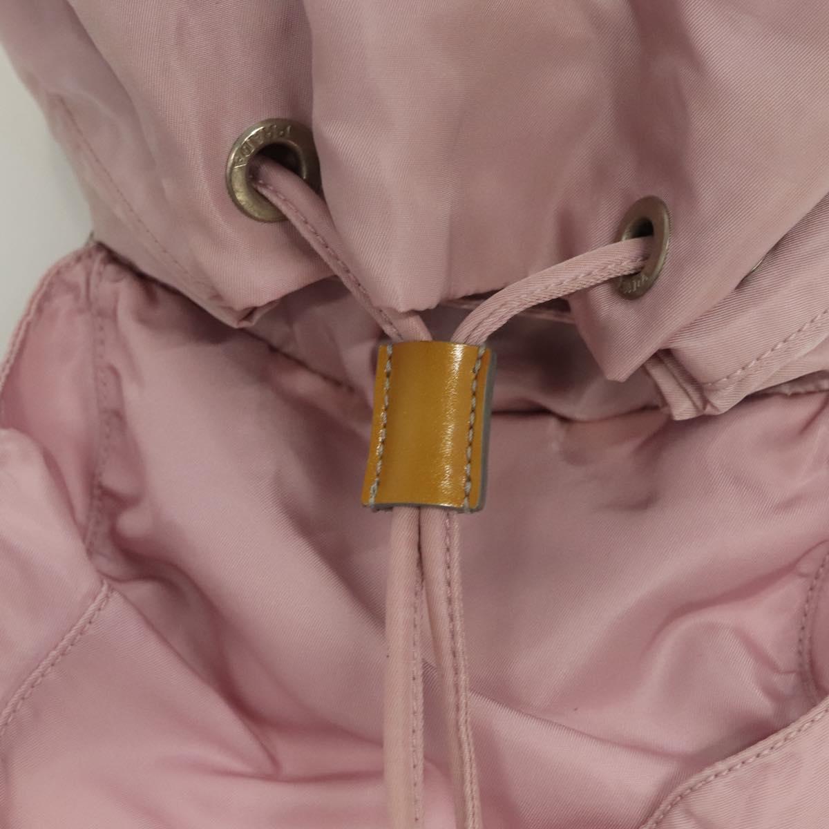 PRADA Backpack Nylon Pink Silver Auth 125696