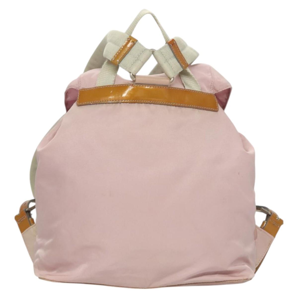 PRADA Backpack Nylon Pink Silver Auth 125696