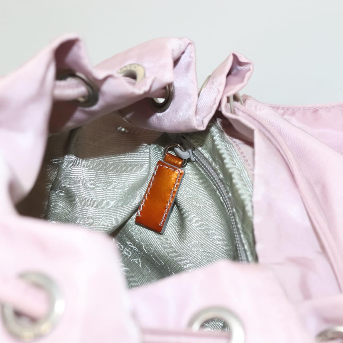 PRADA Backpack Nylon Pink Silver Auth 125696