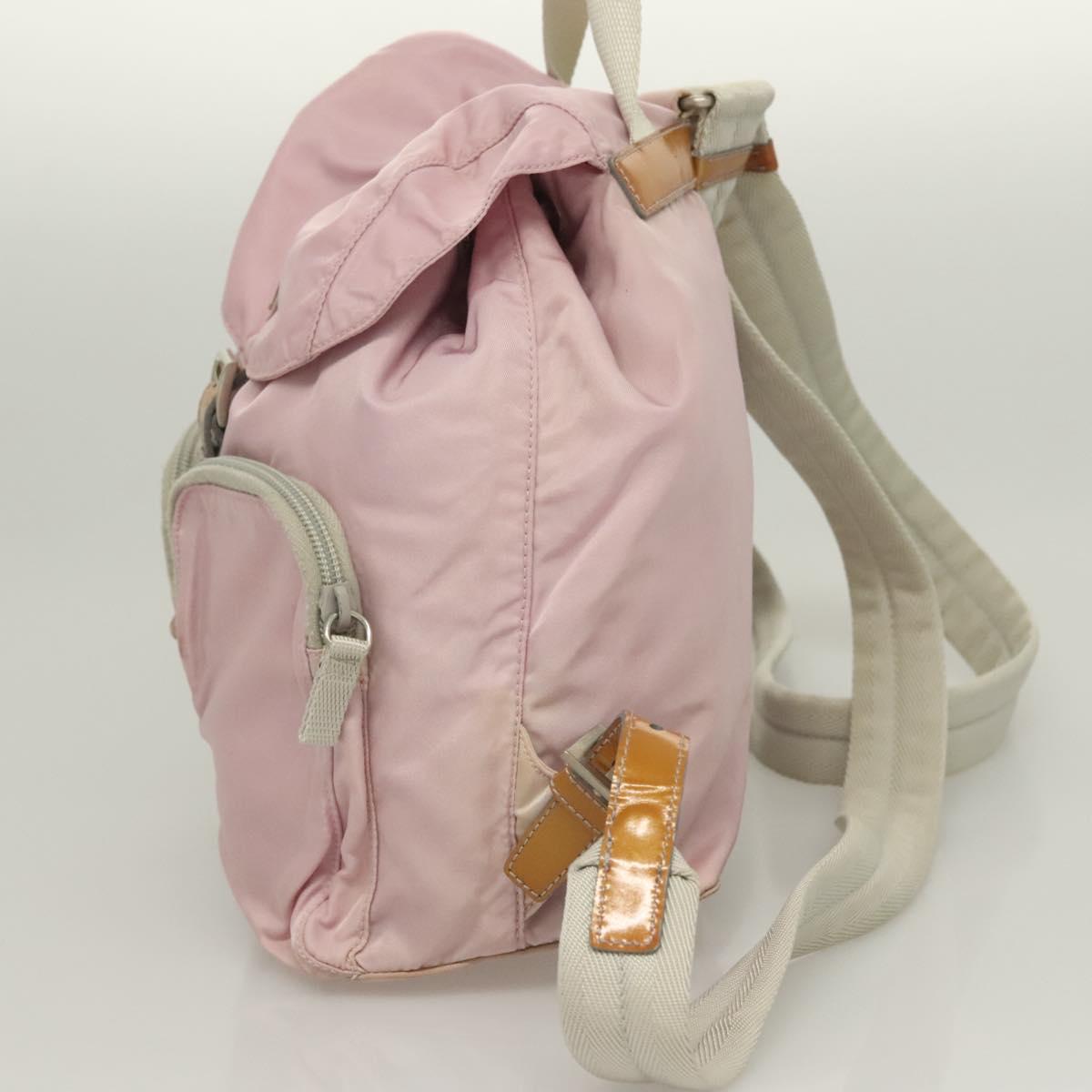 PRADA Backpack Nylon Pink Silver Auth 125696